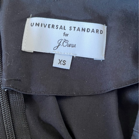 Universal Standard for J. Crew Poplin high low maxi dress in black.  XS = 12 - Picture 4 of 4